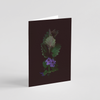 Greeting card with botanical illustration of Ground Ivy, purple flower from the Boreal Seasons collection.